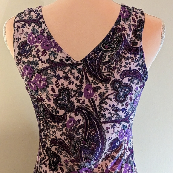 Victoria Holley purple paisley dress, size PS - Picture 4 of 9